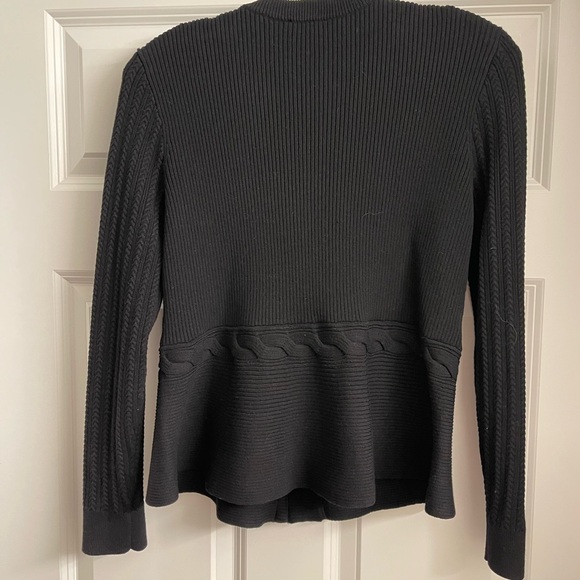 Talbots Black peplum sweater. Brand new, never worn. Size Petite Medium. - Picture 2 of 3